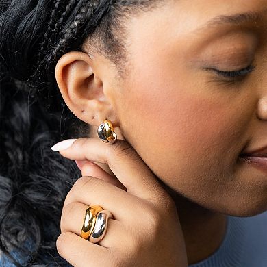Belinda Jewelz Two-Tone Chunky Stud Earrings