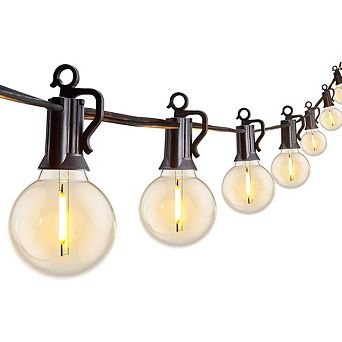 Outdoor LED String Lights, Waterproof Connectable G40 Patio Bulb Lights, E12 Base