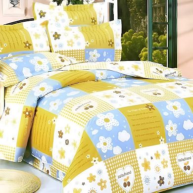 7 Pieces Cotton Bed Set Comforter Sheets Pillow Duvet Cover for Easy Bedroom Refresh
