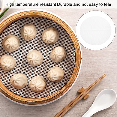 5 Pcs 9.8 Inch Non-Stick Silicone Steamer Liners Mesh Mat, Reusable Round Steamer Mesh Pad Mat