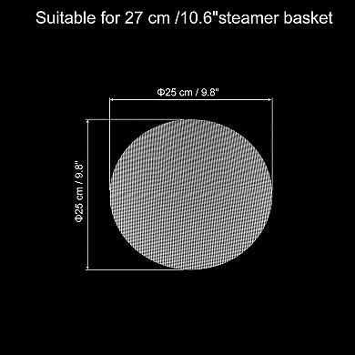 5 Pcs 9.8 Inch Non-Stick Silicone Steamer Liners Mesh Mat, Reusable Round Steamer Mesh Pad Mat