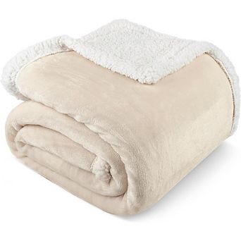 Sherpa Fleece Throw Blanket, Soft Reversible Cozy Plush Blanket