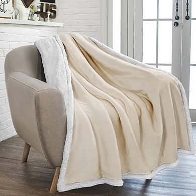 Sherpa Fleece Throw Blanket, Soft Reversible Cozy Plush Blanket