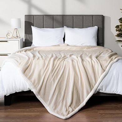 Sherpa Fleece Throw Blanket, Soft Reversible Cozy Plush Blanket