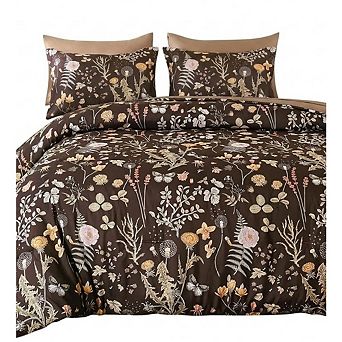 Floral Comforter Bedding Set, Soft Microfiber, 7 pc Farmhouse Bed Set