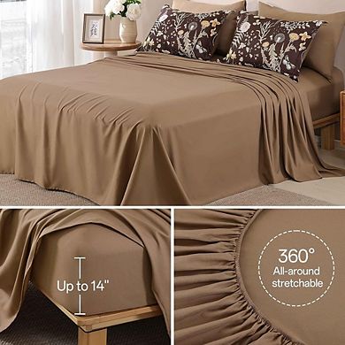 Floral Comforter Bedding Set, Soft Microfiber, 7-Piece Farmhouse Bed Set