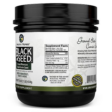 Amazing Herbs - Black Seed Ground Seed - 16 oz