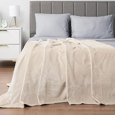 Fleece Throw Blanket Soft Lightweight Warm Plush Cozy Flannel Jacquard Blanket