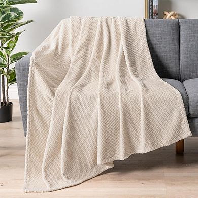 Fleece Throw Blanket Soft Lightweight Warm Plush Cozy Flannel Jacquard Blanket