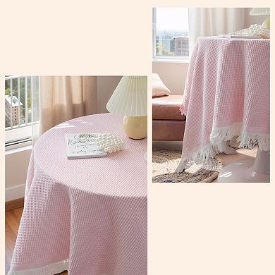 Kitchen Dining Waffle Table Cover 47.24"x33.46" Pink