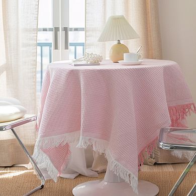 Kitchen Dining Waffle Table Cover 47.24"x33.46" Pink