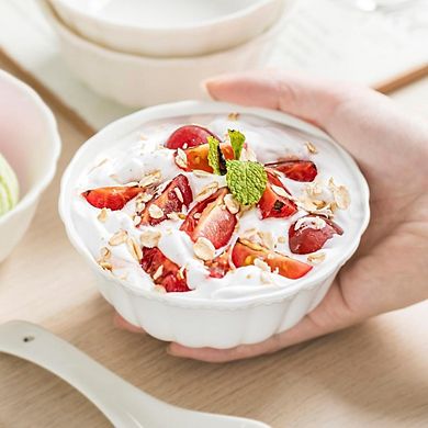 Ceramic Soup & Cereal Bowls Set of 4 Porcelain, Oven & Microwave Safe