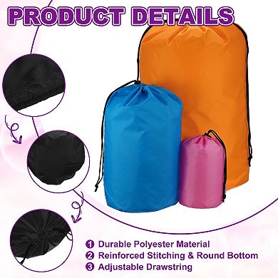 17.3 x 31.9" 1Pc Stuff Sack, Ditty Bags Storage Sacks Drawstring Dry Stuff Bag Gear Black