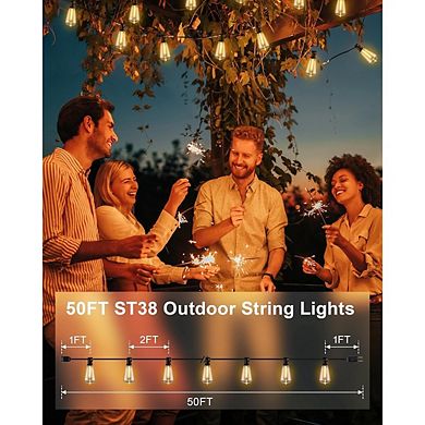Outdoor LED String Lights, Waterproof Dimmable Connectable Edison Patio Lights