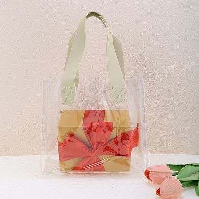 Lightweight Reusable Gift Bag Small Beige Transparent 1 Pc