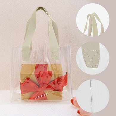 Lightweight Reusable Gift Bag Small Beige Transparent 1 Pc