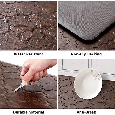 Cushioned Anti Fatigue Kitchen Mat Waterproof Non Slip Foam Standing Rug