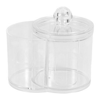 Plastic Cover Acrylic Cotton Swab Holder Bathroom Transparent 1 pc