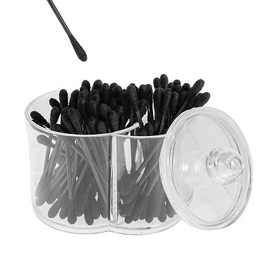 Plastic Cover Acrylic Cotton Swab Holder Bathroom Transparent 1Pc