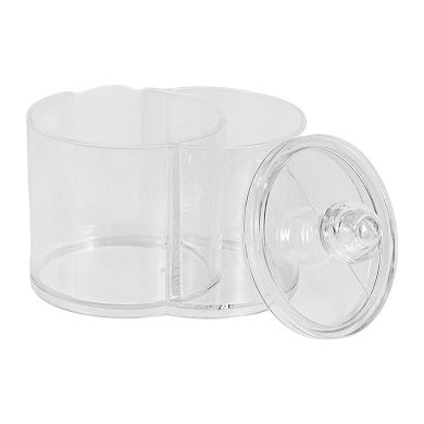Plastic Cover Acrylic Cotton Swab Holder Bathroom Transparent 1Pc