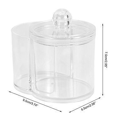 Plastic Cover Acrylic Cotton Swab Holder Bathroom Transparent 1Pc