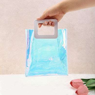 Square Reusable Gift Bag in White and Multicolor 1 Pc for All Occasions