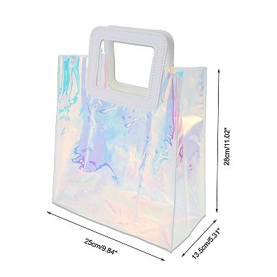 Square Reusable Gift Bag in White and Multicolor 1 Pc for All Occasions