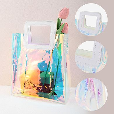 Square Reusable Gift Bag in White and Multicolor 1 Pc for All Occasions
