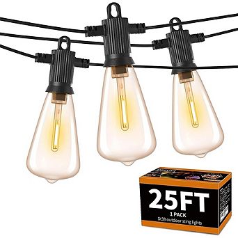 Outdoor LED String Lights, Waterproof Shatterproof Connectable ST38 Patio Lights