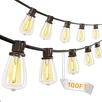 Outdoor LED String Lights, Waterproof Connectable Shatterproof Patio Bulb Lights