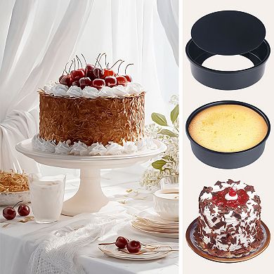 3 Set Baking Sheet Pan, Cookie Sheets for Roasting, Warp Resistant Round Cake Pan, Thick Sheet Pans