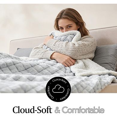 Sherpa Throw Blanket Fluffy Plush Reversible Soft Cozy Luxury Sofa Bed Blanket