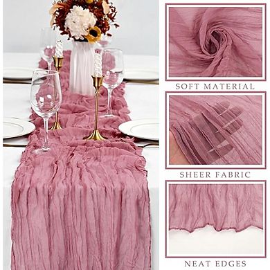 12 Pack Cheesecloth Table Runner, Gauze Fabric, Sheer Party Decor