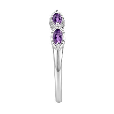 MASTERPIECE Sterling Silver Gemstone Marquise Ring