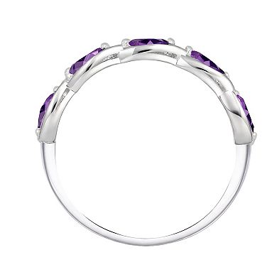 MASTERPIECE Sterling Silver Gemstone Marquise Ring