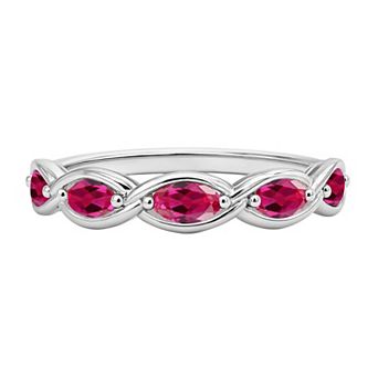 MASTERPIECE Sterling Silver Gemstone Marquise Ring
