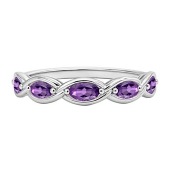 MASTERPIECE Sterling Silver Gemstone Marquise Ring