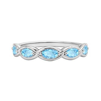 MASTERPIECE Sterling Silver Gemstone Marquise Ring