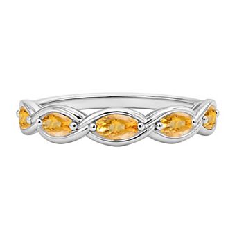 MASTERPIECE Sterling Silver Gemstone Marquise Ring