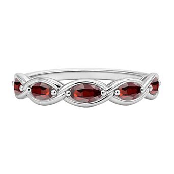 MASTERPIECE Sterling Silver Gemstone Marquise Ring