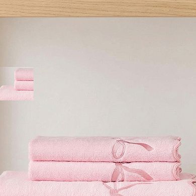 Solid Cotton Elegant Border Hand Towels, Soft Absorbent Towels for Bathroom 28" x 13"