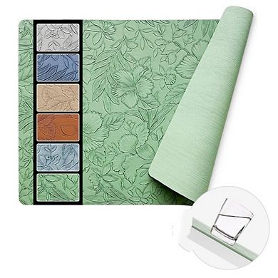 MOEPLSY Faux Leather Placemats & Coasters Set, Non-Slip Heat Resistant Washable Table Mats