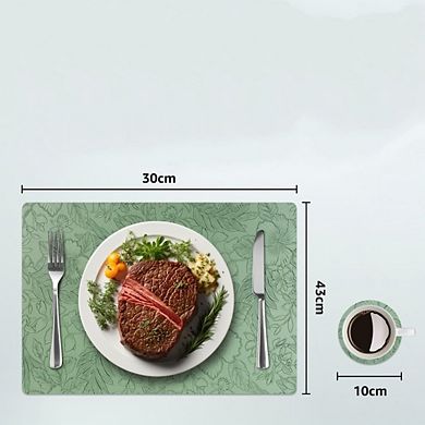 MOEPLSY Faux Leather Placemats & Coasters Set, Non-Slip Heat Resistant Washable Table Mats