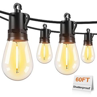 Outdoor LED String Lights, Waterproof Dimmable Shatterproof Edison Patio Lights
