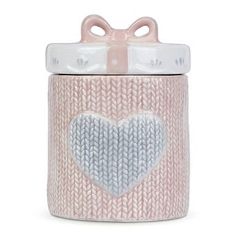 Embossed Ceramic Kitchen Canister with Airtight Lid 11.8oz Flour Sugar Container