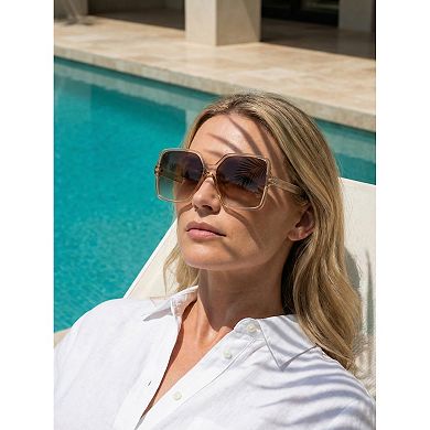 Unisex Rectangular Full-Frame Sunglasses Clear Classic Trendy Sun Glasses Sunscreen UV Protection