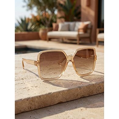 Unisex Rectangular Full-Frame Sunglasses Clear Classic Trendy Sun Glasses Sunscreen UV Protection