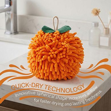 Cute Cartoon Chenille Decorative Hand Towels for Bathroom 1 Pack Soft Absorbent Towel