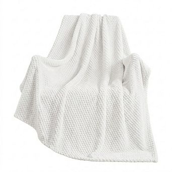 Fleece Throw Blanket Soft Warm Lightweight Waffle Textured Cozy Sofa Bed Blanket