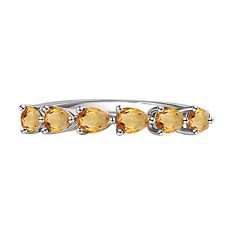 MASTERPIECE Sterling Silver Gemstone Pear Ring